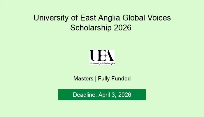 University of East Anglia Global Voices Scholarship 2026