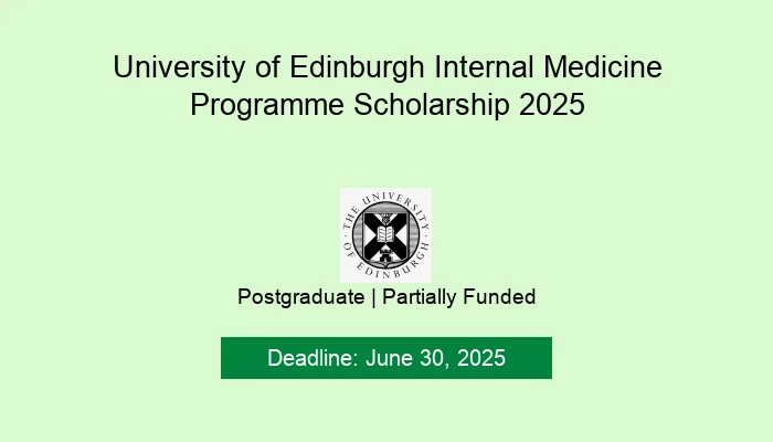 University of Edinburgh Internal Medicine Programme Scholarship 2025