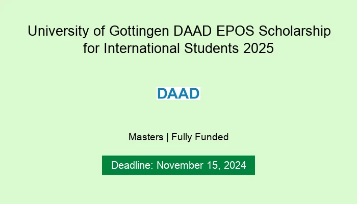 University of Gottingen DAAD EPOS Scholarship for International Students 2025