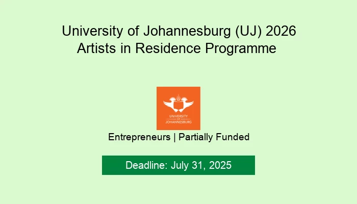 University of Johannesburg (UJ) 2026 Artists in Residence Programme