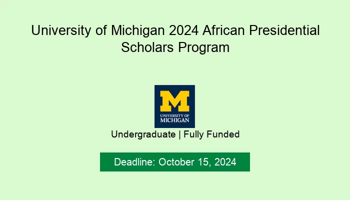 University of Michigan 2024 African Presidential Scholars Program