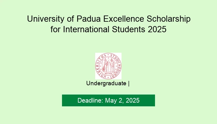 University of Padua Excellence Scholarship for International Students 2025