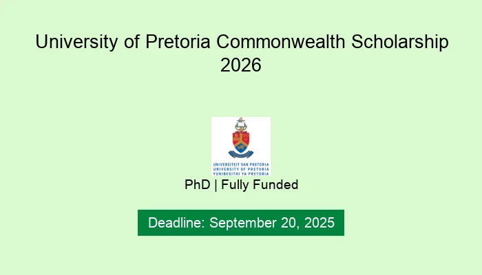 University of Pretoria Commonwealth Scholarship 2026
