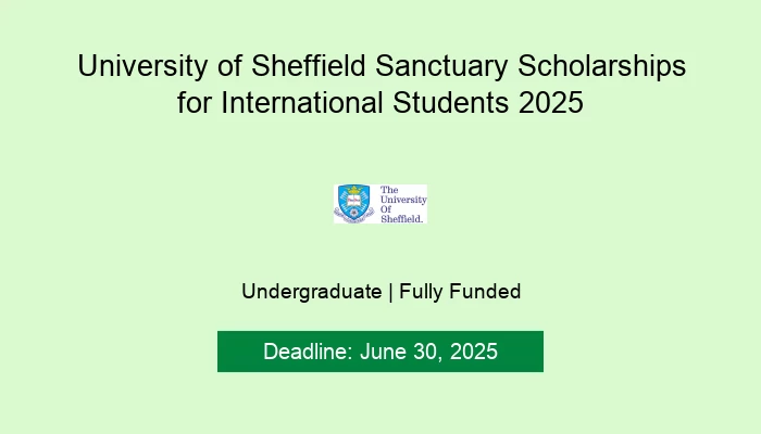 University of Sheffield Sanctuary Scholarships for International Students 2025