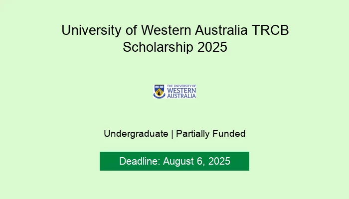 University of Western Australia TRCB Scholarship 2025