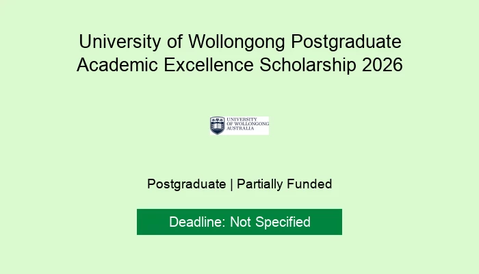 University of Wollongong Postgraduate Academic Excellence Scholarship 2026