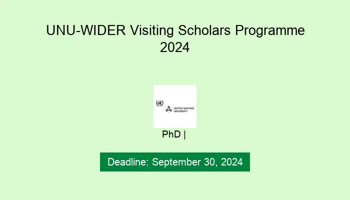 UNU-WIDER Visiting Scholars Programme 2024