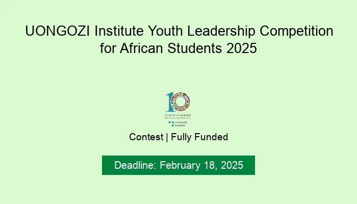 UONGOZI Institute Youth Leadership Competition for African Students 2025