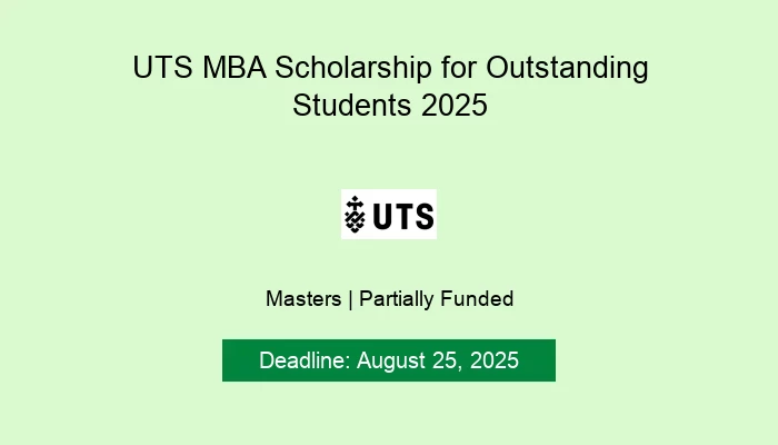UTS MBA Scholarship for Outstanding Students 2025