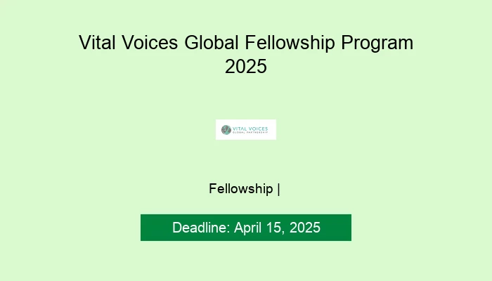 Vital Voices Global Fellowship Program 2025