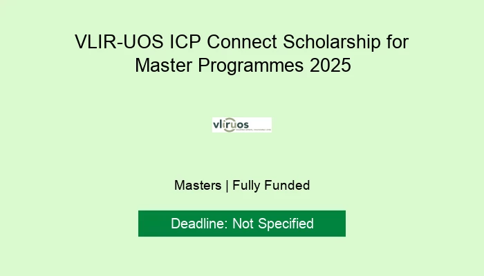 VLIR-UOS ICP Connect Scholarship for Master Programmes 2025