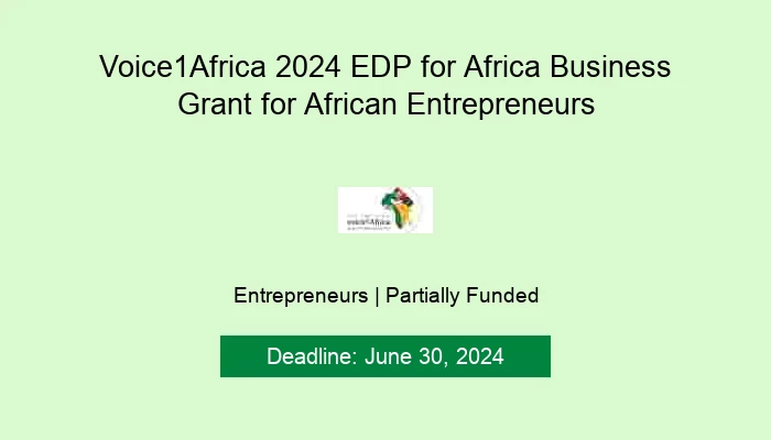 Voice1Africa 2024 EDP for Africa Business Grant for African Entrepreneurs