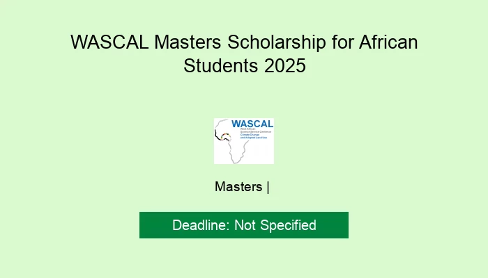 WASCAL Masters Scholarship for African Students 2025