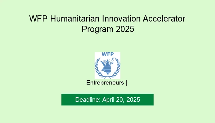 WFP Humanitarian Innovation Accelerator Program 2025
