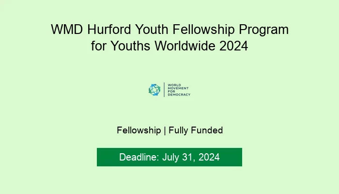 WMD Hurford Youth Fellowship Program for Youths Worldwide 2024