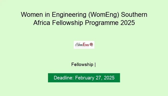 Women in Engineering (WomEng) Southern Africa Fellowship Programme 2025