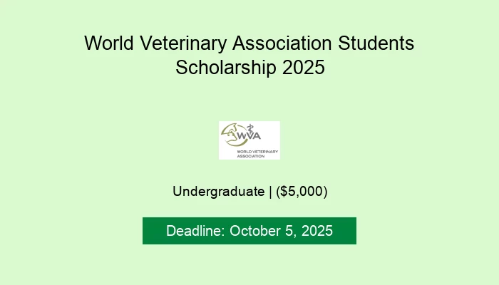 World Veterinary Association Students Scholarship 2025