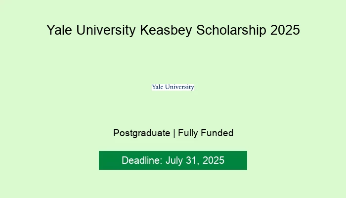 Yale University Keasbey Scholarship 2025