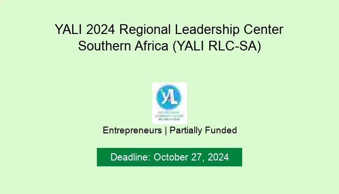 YALI 2024 Regional Leadership Center Southern Africa (YALI RLC-SA)