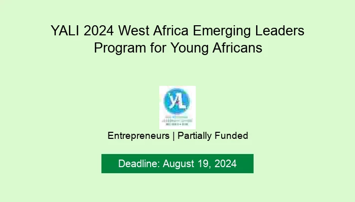 YALI 2024 West Africa Emerging Leaders Program for Young Africans