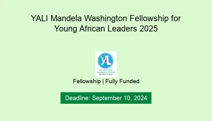 YALI Mandela Washington Fellowship for Young African Leaders 2025