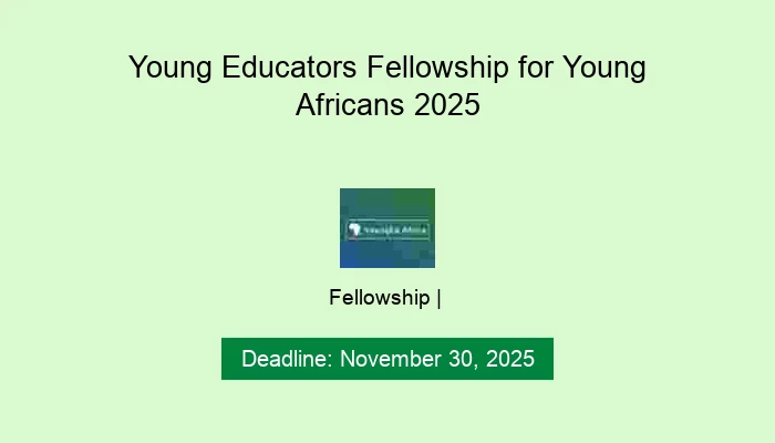 Young Educators Fellowship for Young Africans 2025