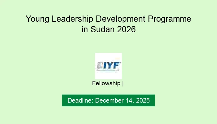 Young Leadership Development Programme in Sudan 2026