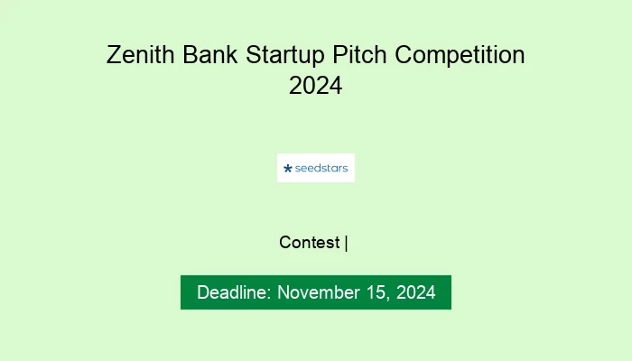 Zenith Bank Startup Pitch Competition 2024